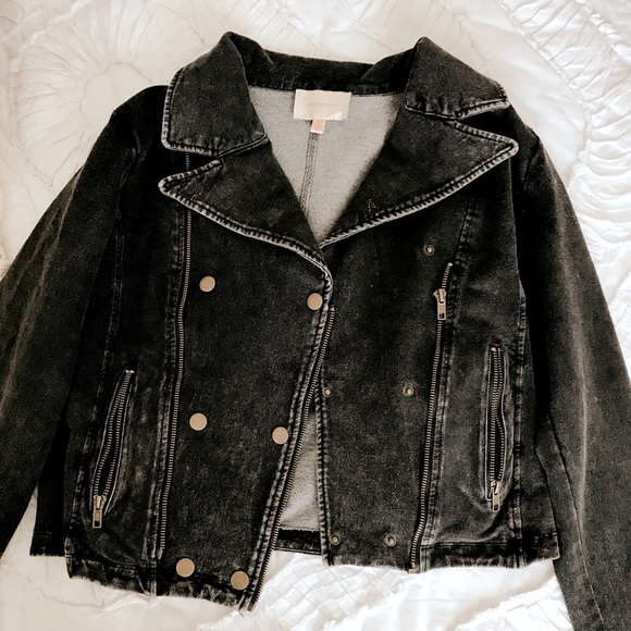 soft black denim jacket